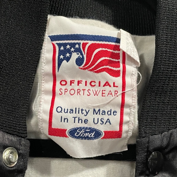 Ford Racing Men's Medium Satin Jacket Snap Button Up Black USA Made vintage - Picture 10 of 10